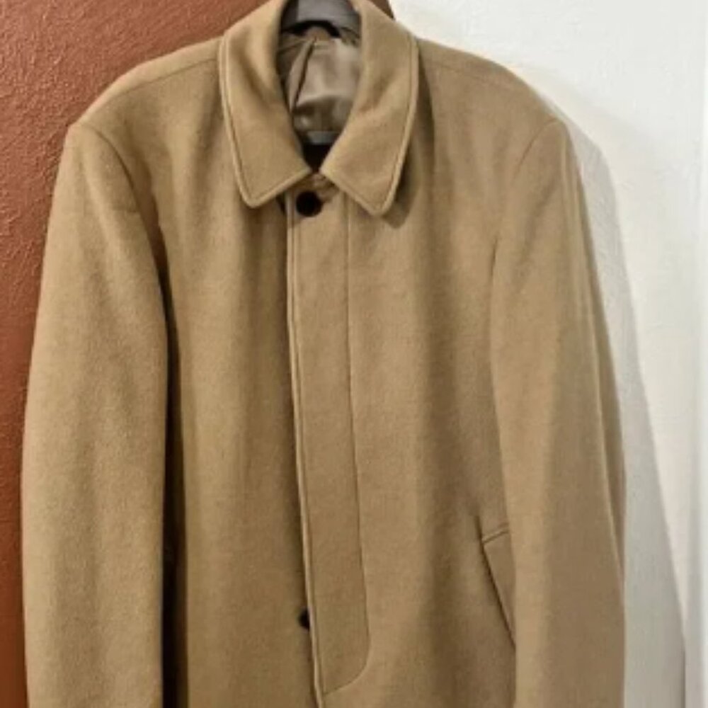 Ralph Lauren Wool Overcoat Green Label Button Classic Jacket beige‎ Size 44 R